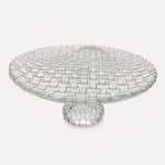 Base de cristal con relieve trenzado