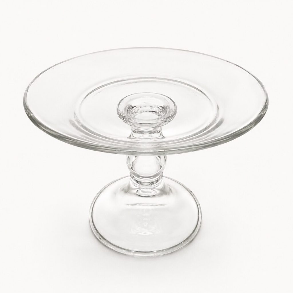Classic clear glass pedestal cake stand