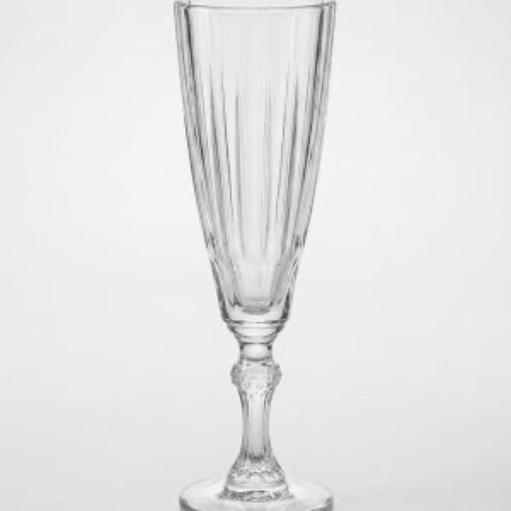 Vintage fluted champagne glass