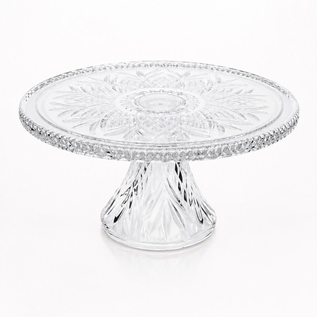 Cut crystal pedestal cake stand