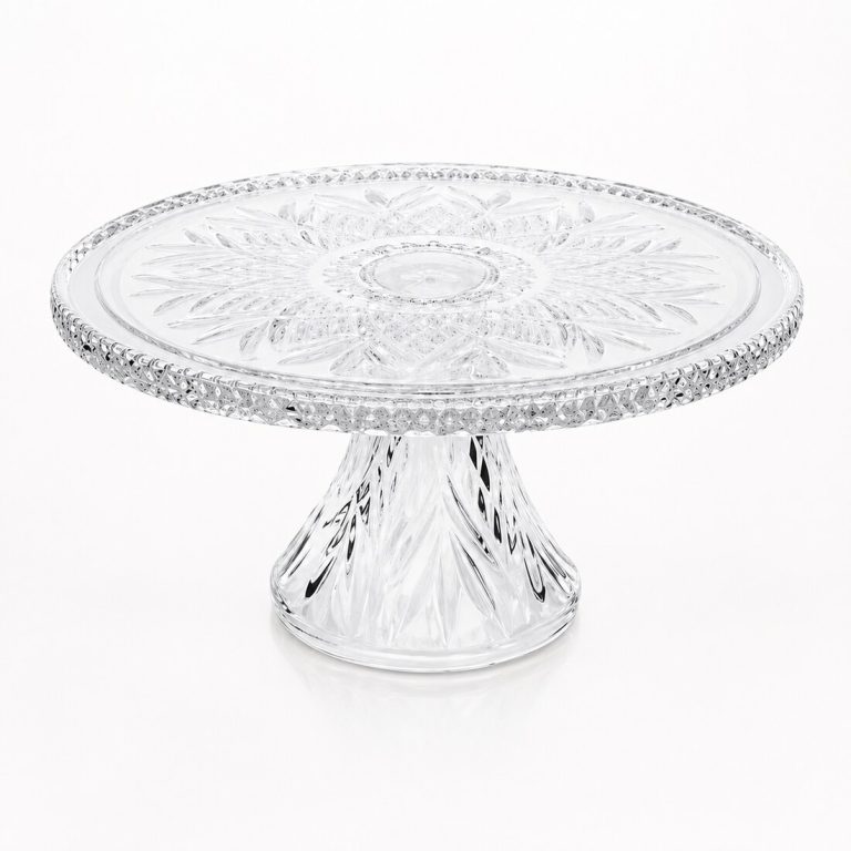 Cut crystal pedestal cake stand