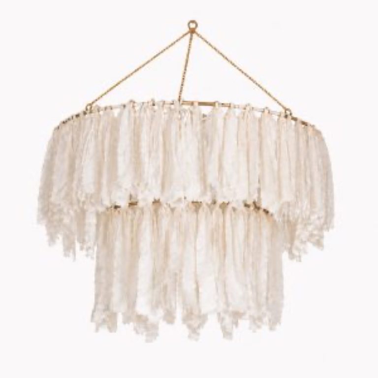 White fringe pendant lamp