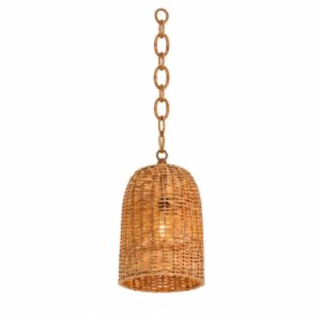 Cylindrical rattan pendant lamp