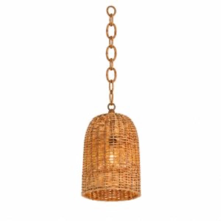 Cylindrical rattan pendant lamp