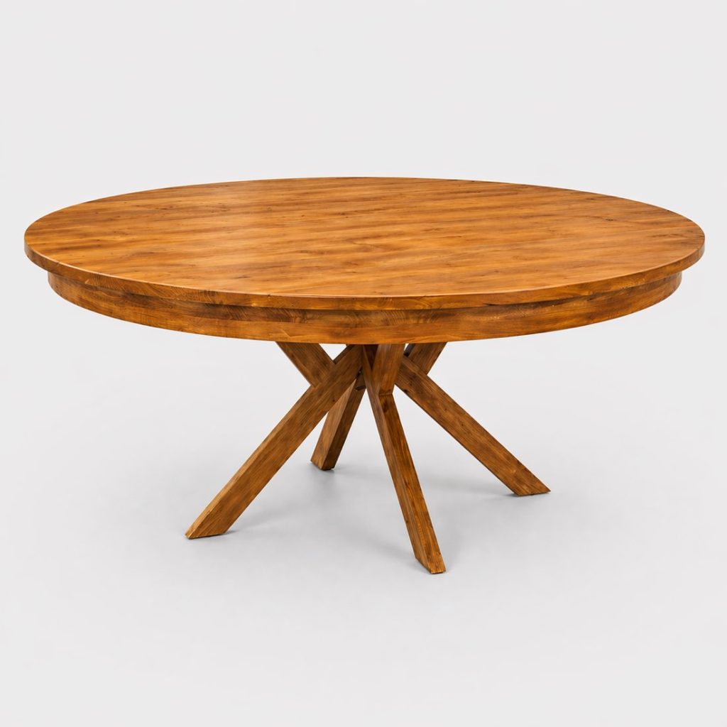 Round wooden table