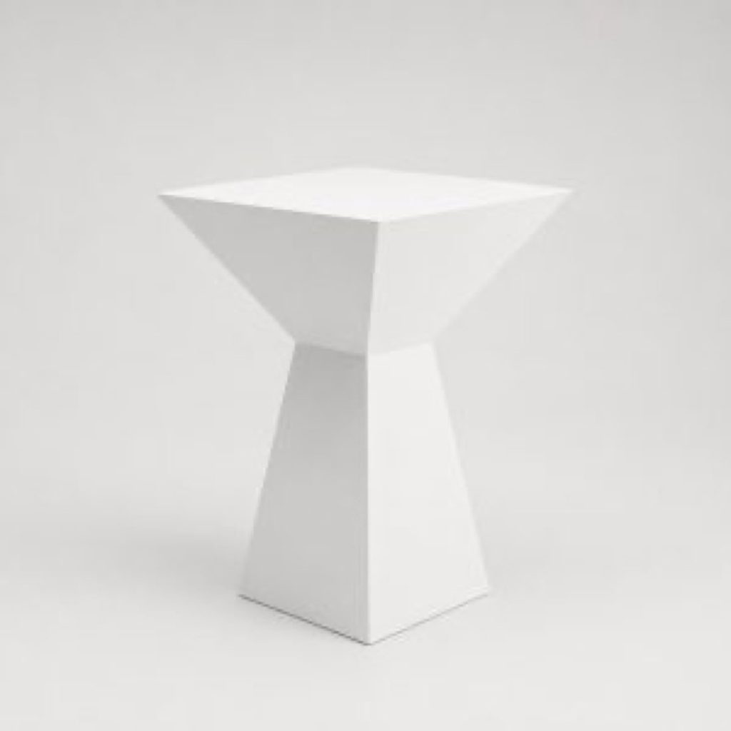 White geometric cocktail pedestal
