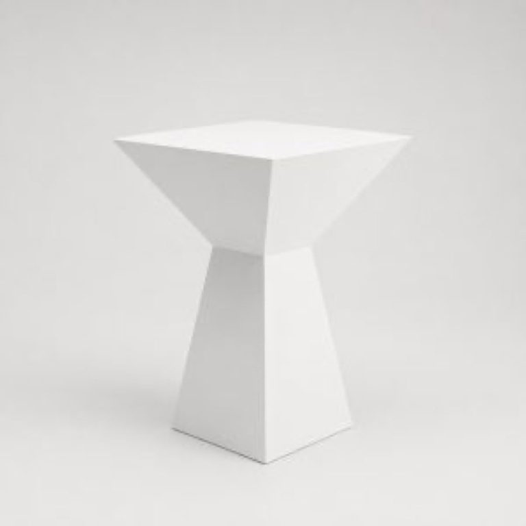 White geometric cocktail pedestal