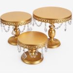 Set de bases doradas con lágrimas de cristal
