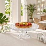 Cut crystal pedestal cake stand