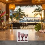 Rose faceted crystal glassware collection