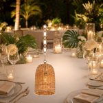 Cylindrical rattan pendant lamp