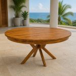 Round wooden table