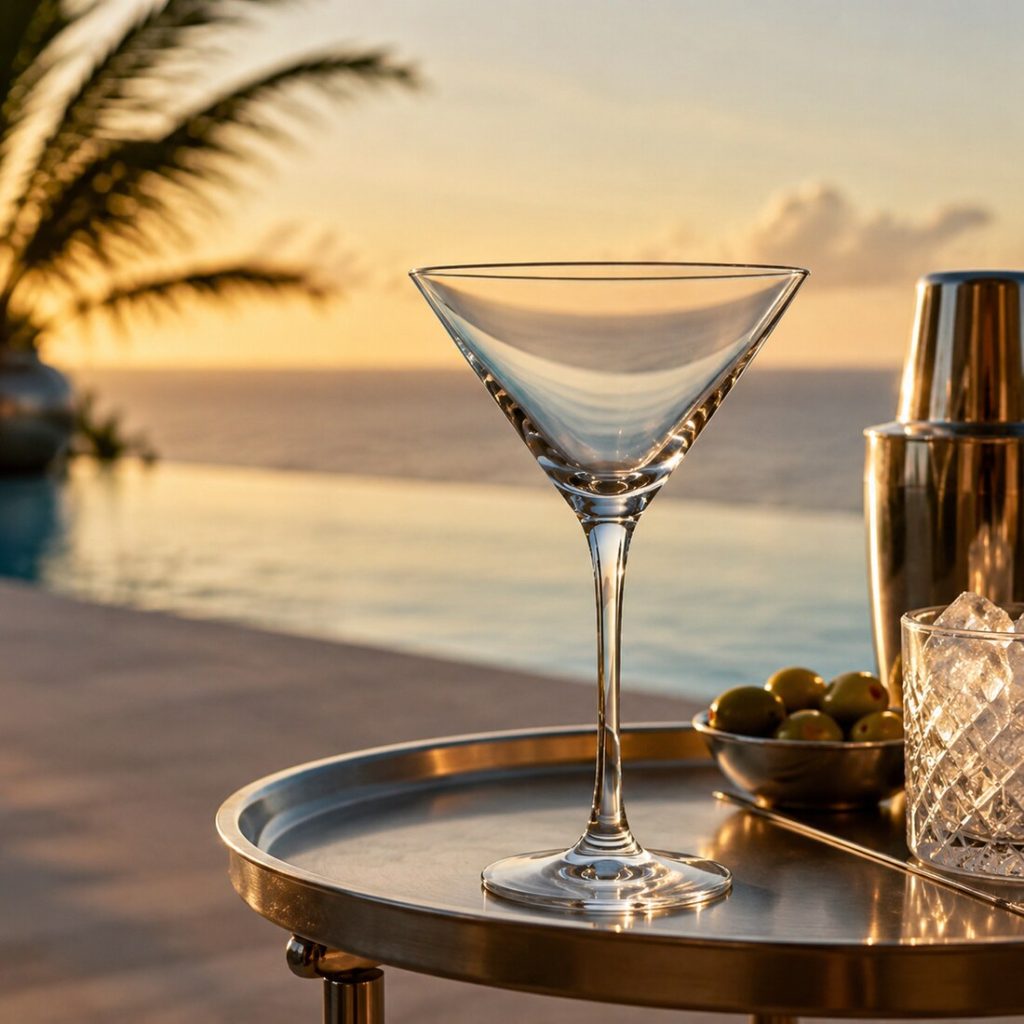 Classic martini cocktail glass