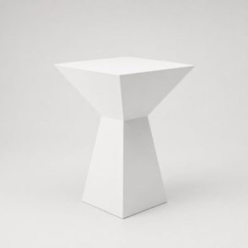 White geometric cocktail pedestal