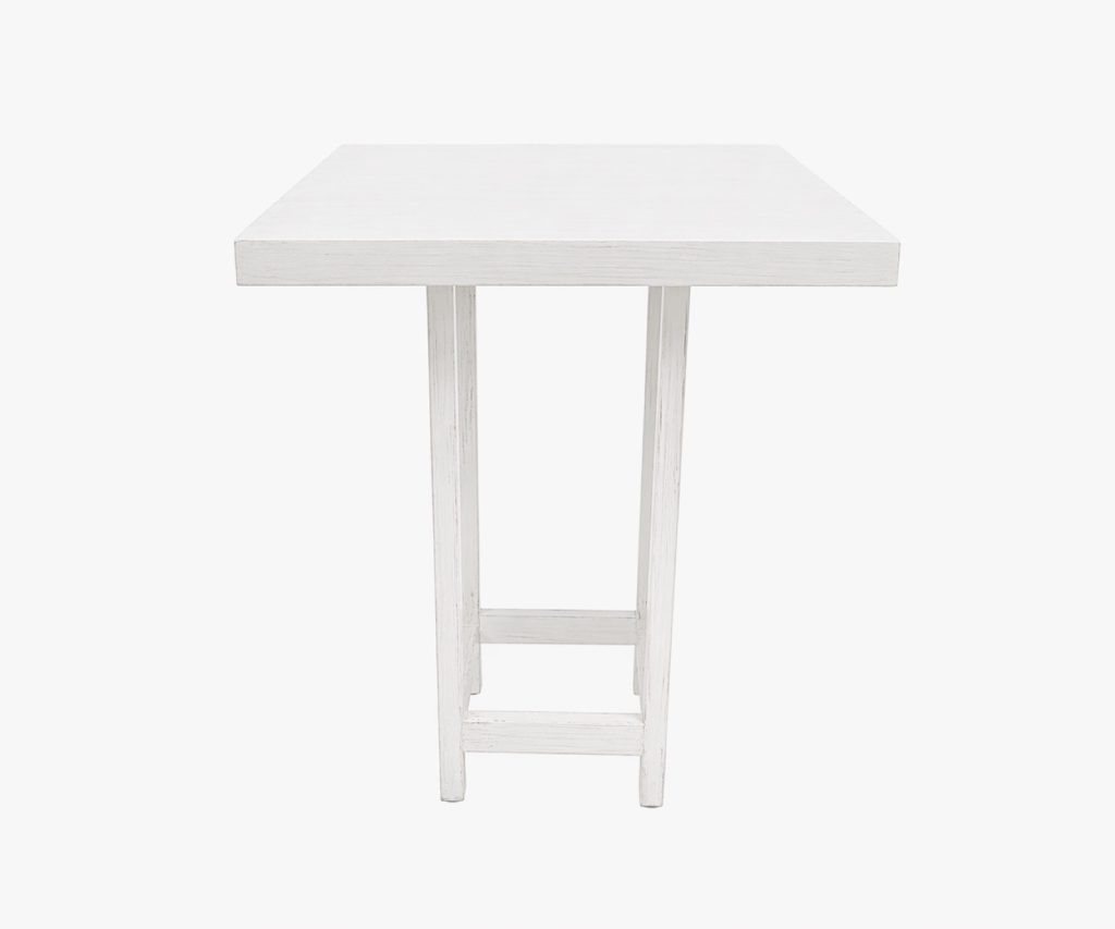 Mesa alta cuadrada de marco - Blanco