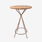 Round crossed-leg cocktail high table